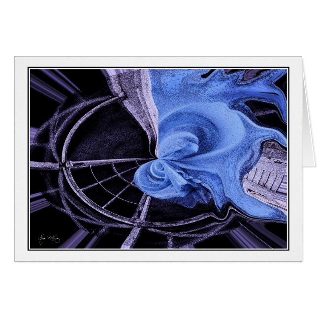 青いシートの抽象芸術 (正面横)