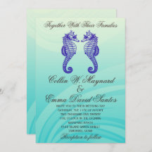 青いシーホース結婚式の招待