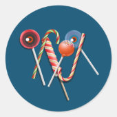 青いシールを扱う ラウンドシール (正面)