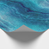 青いシー緑のエーゲートテクスチャ ラッピングペーパー (角)