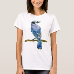 青いジェイの水彩 Tシャツ