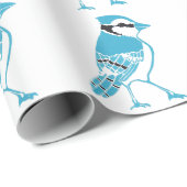 青いジェイズパターンの折り返し紙 ラッピングペーパー (ロールコーナー)