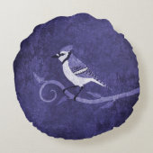 青いジェイ丸い枕 ラウンドクッション (裏面)