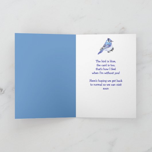 青いジェイ水色の鳥の詩の方法 カード (内部)