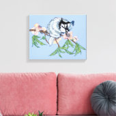 青いジェイ キャンバスプリント (インサイチュ (リビング))