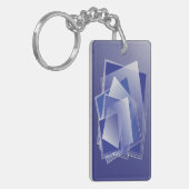 青いジオメトリのバースト キーホルダー (正面左)
