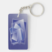 青いジオメトリのバースト キーホルダー (裏面)