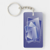 青いジオメトリのバースト キーホルダー (正面)