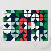 青いジオメトリックノールスクリプエレガントトモダン 箔シーズンカード (裏面)