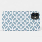 青いジオメトリックパターンiPhone、プラスおよびProケース Case-Mate iPhoneケース (裏面(横))