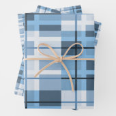 青いジオメトリックパター伝統的ンのシェード ラッピングペーパーシート (インサイチュ)