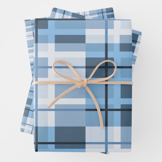 青いジオメトリックパター伝統的ンのシェード ラッピングペーパーシート (インサイチュ)