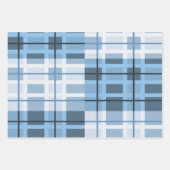 青いジオメトリックパター伝統的ンのシェード ラッピングペーパーシート (正面)