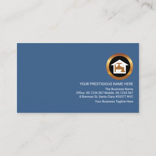 青いジオメトリレイヤ金ゴールド給水配管配管配管配管 名刺 (裏面)