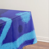 青いジグザグドット ファンキーなパターン テーブルクロス (インサイチュ)