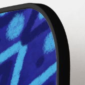 青いジグザグドット ファンキーなパターン ピックルボールラケット (左詳細)