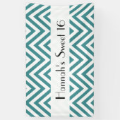 青いジグザグ、シブロン、ジグザグパターン、甘い16 横断幕 (縦)