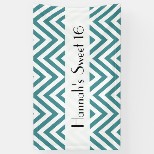 青いジグザグ、シブロン、ジグザグパターン、甘い16 横断幕 (縦)