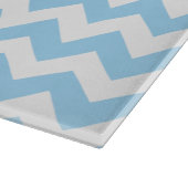 青いジグザグ、青い山形、幾何学模様 カッティングボード (角)