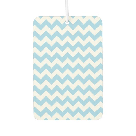 青いジグザグ、青い山形、幾何学模様 カーエアーフレッシュナー (正面)