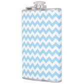 青いジグザグ、青い山形、幾何学模様 フラスク (左)