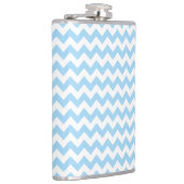青いジグザグ、青い山形、幾何学模様 フラスク (右)