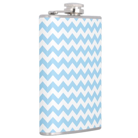 青いジグザグ、青い山形、幾何学模様 フラスク (右)