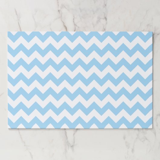 青いジグザグ、青い山形、幾何学模様 ペーパーパッド (正面)