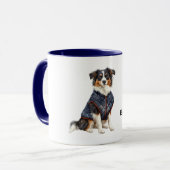 青いジャケットを着た犬 マグカップ (正面左)