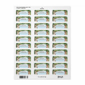 青いジャングルサファリの動物、誕生日の帰りの住所 ラベル (フルシート)