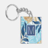 青いジャングル葉 キーホルダー (正面左)