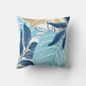 青いジャングル葉 クッション (裏面)