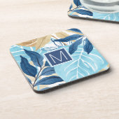 青いジャングル葉 コースター (左側)