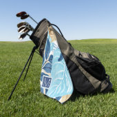 青いジャングル葉 ゴルフタオル (グリーン)