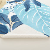 青いジャングル葉 シェルパブランケット (3/4)