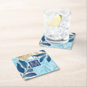 青いジャングル葉 スクエアペーパーコースター (インサイチュ)