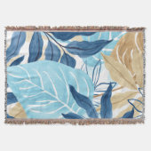 青いジャングル葉 スローブランケット (正面)