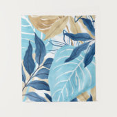 青いジャングル葉 タペストリー (正面)