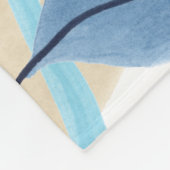 青いジャングル葉 フリースブランケット (角)