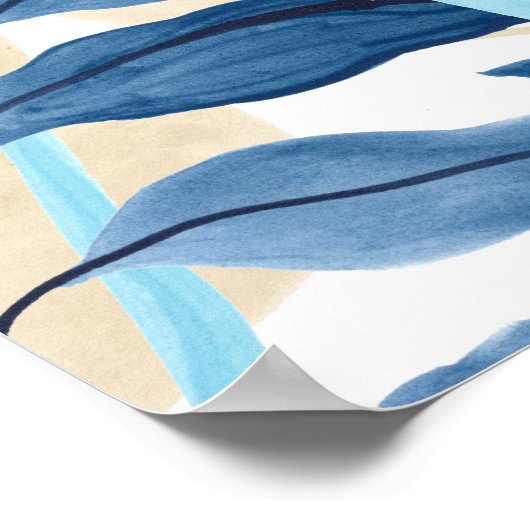 青いジャングル葉 ポスター (角)