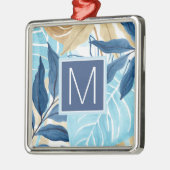 青いジャングル葉 メタルオーナメント (左)