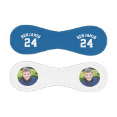 青いジャージーの番号と写真 野球ボール (パネル)