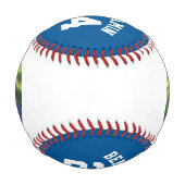 青いジャージーの番号と写真 野球ボール (裏面)