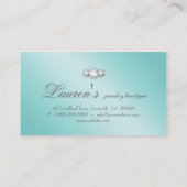 青いジュエリーの渦巻の名刺のグリッターのダイヤモンド 名刺 (裏面)