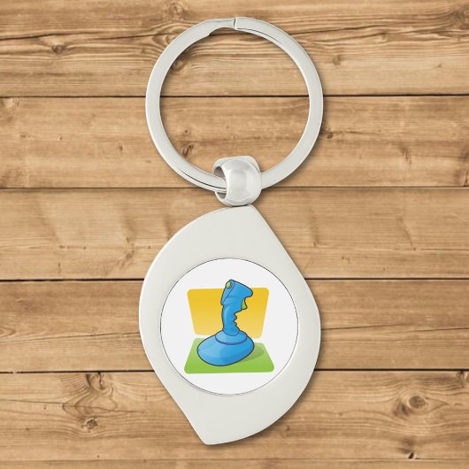 青いジョイスティック キーホルダー