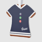 青いジンジャーブレッド·ボーイがクリスマスのフィギュアを記念 オーナメント (正面)