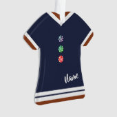 青いジンジャーブレッド·ボーイがクリスマスのフィギュアを記念 オーナメント (正面)