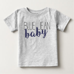 青いジーンのベビーの大衆文化のノベルティ音楽 ベビーTシャツ