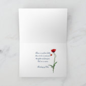 青いジーンのポケットのチューリップの花束 カード (内部)