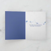 青いジーンのポケットデイジーの白い誕生日 カード (内部)